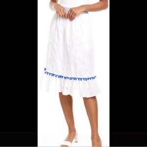 J Crew White Seychelles Eyelet Skirt s L